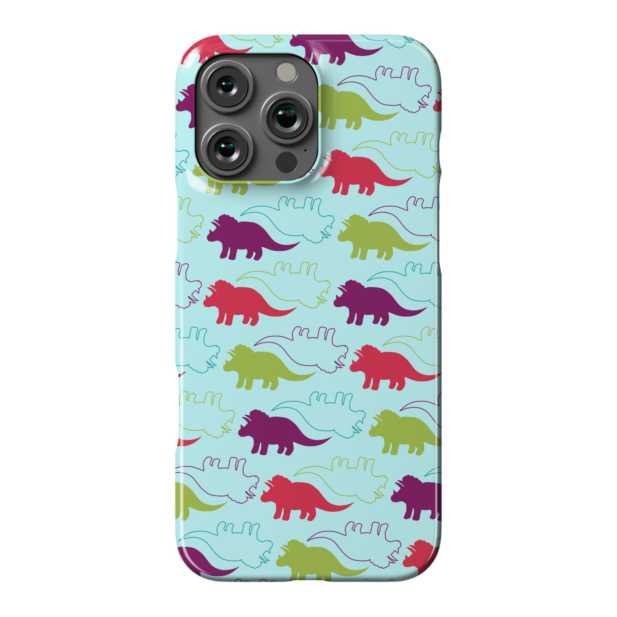 Triceratops Dino Pattern Phone Case
