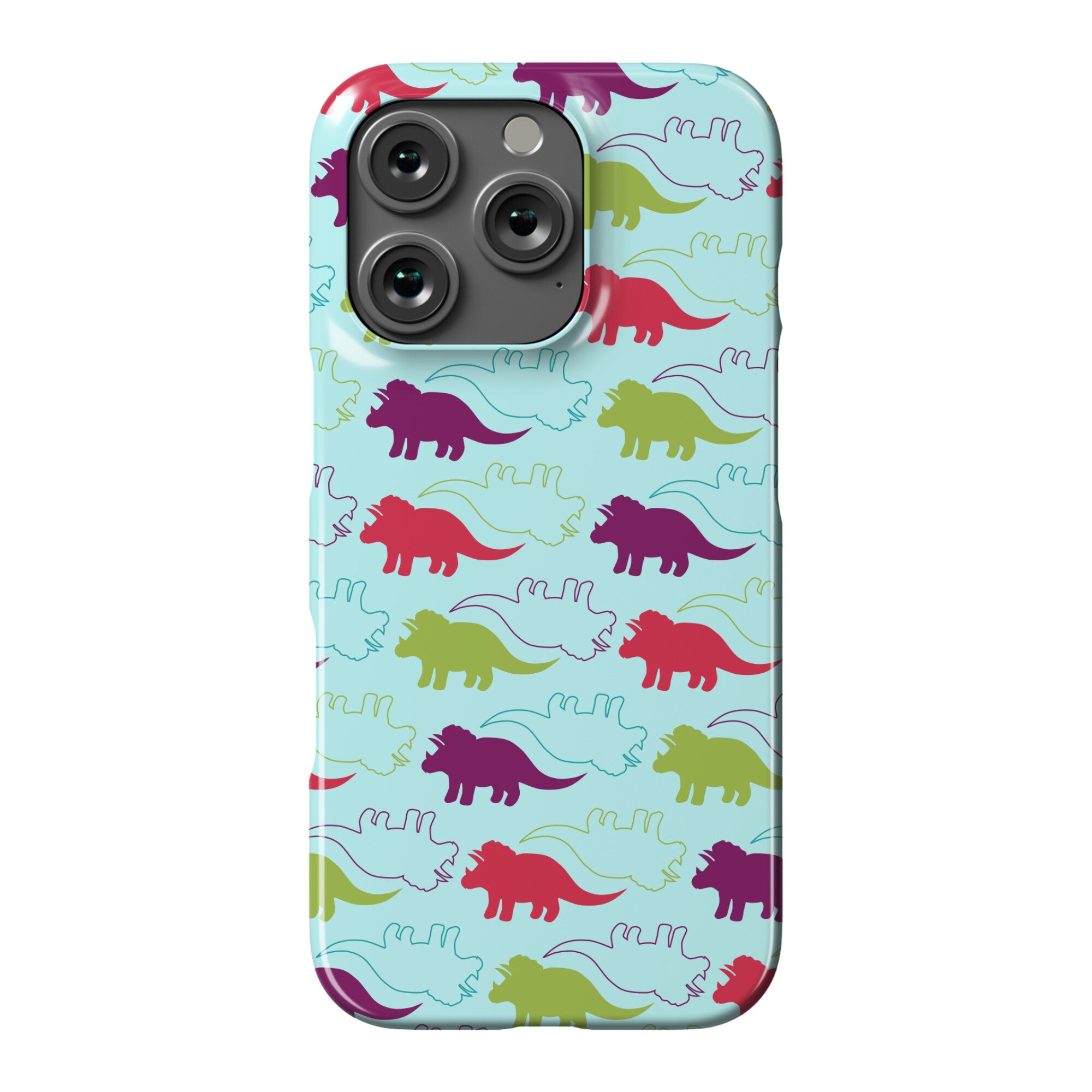 Triceratops Dino Pattern Phone Case
