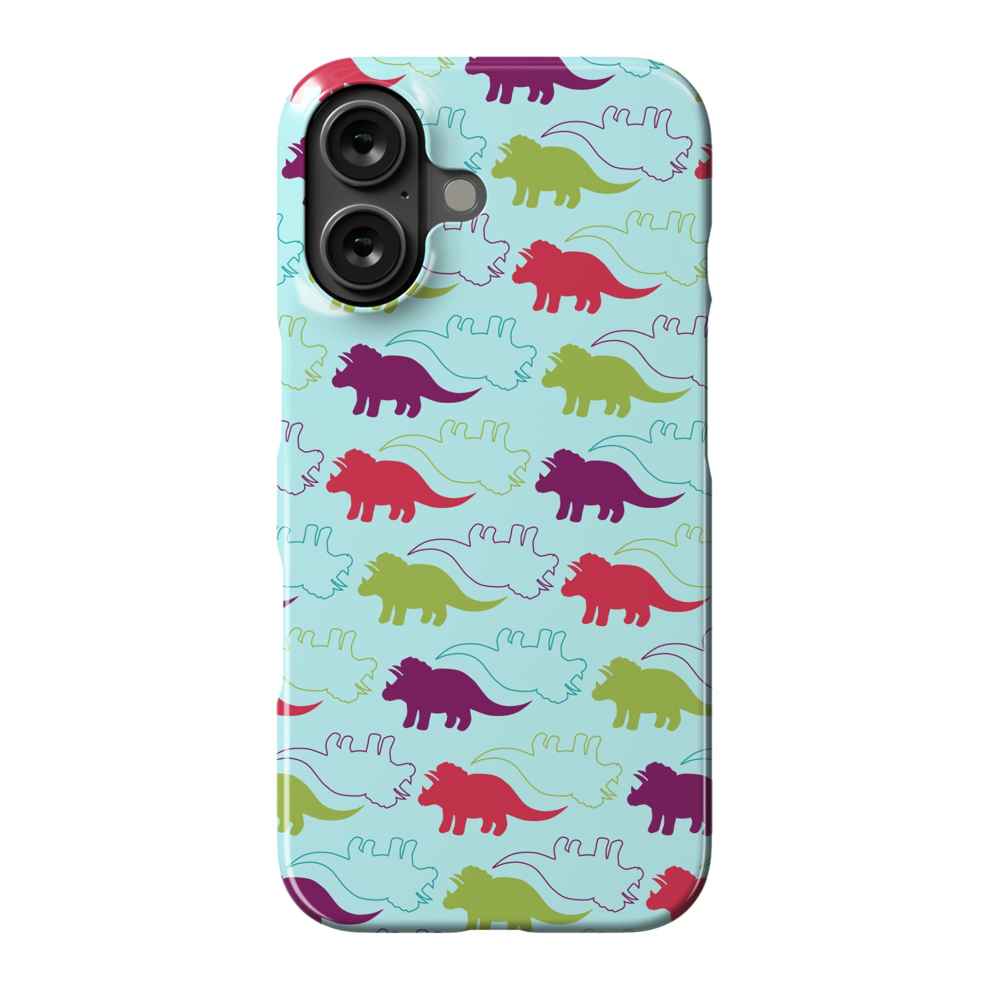 Triceratops Dino Pattern Phone Case