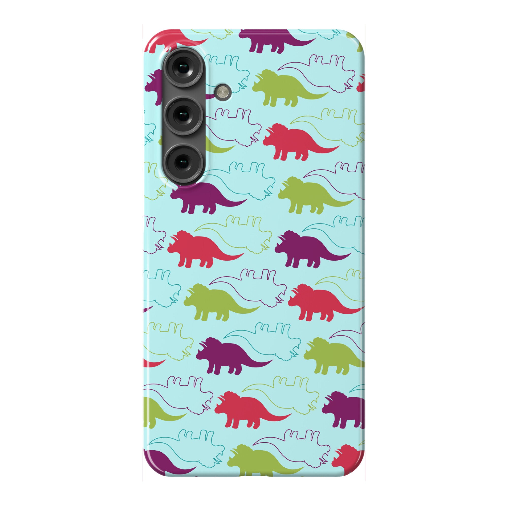 Triceratops Dino Pattern Phone Case