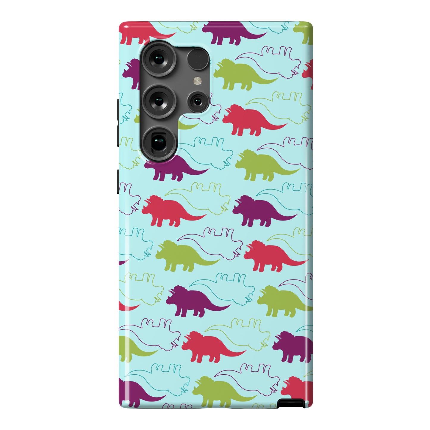 Triceratops Dino Pattern Phone Case