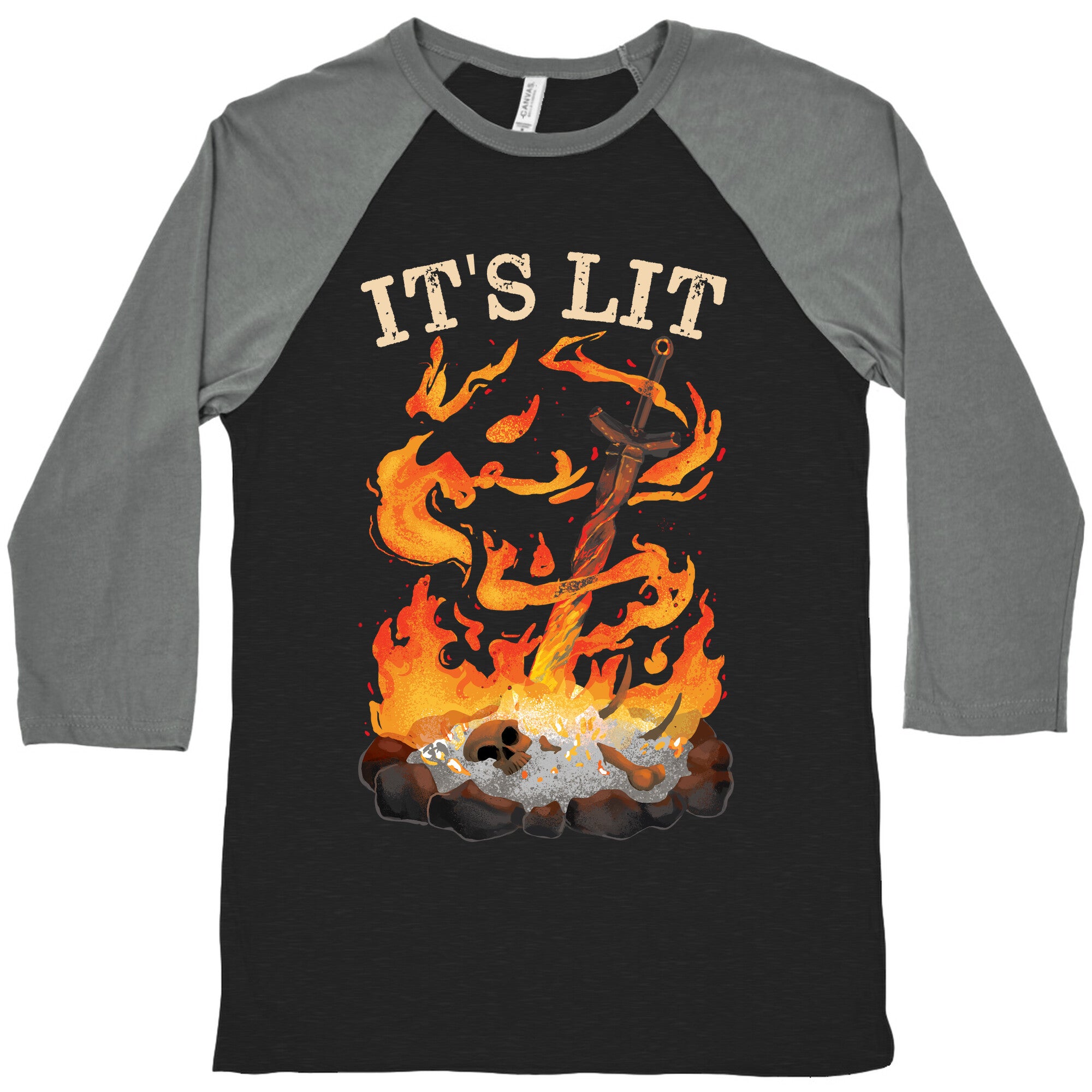 It's Lit Bonfire Baseball Tee