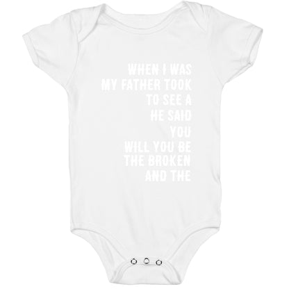 When I Was a Young Boy (1 of 2 pair) Baby One Piece