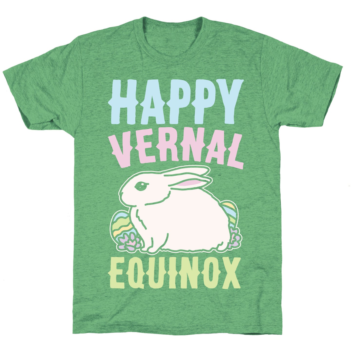 Happy Vernal Spring Equinox Easter Parody White Print Unisex Triblend Tee