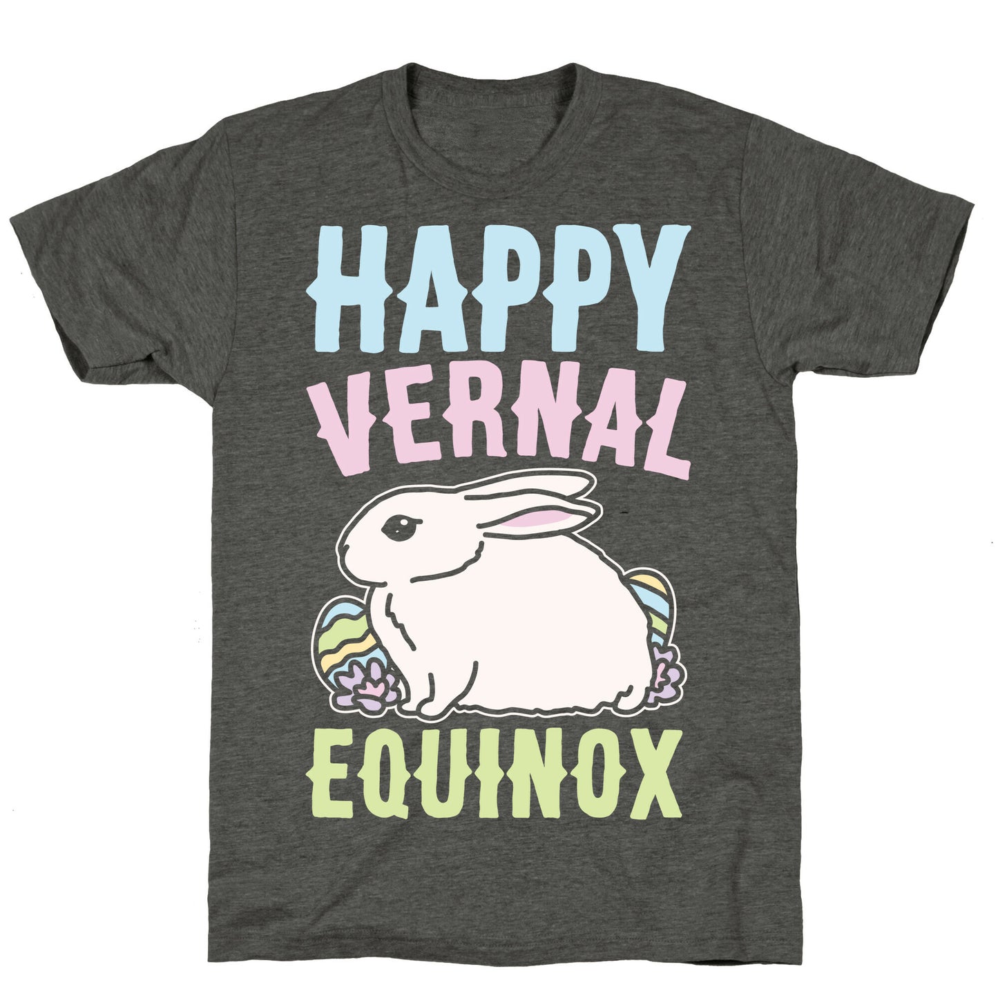 Happy Vernal Spring Equinox Easter Parody White Print Unisex Triblend Tee