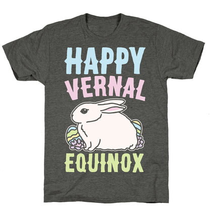 Happy Vernal Spring Equinox Easter Parody White Print Unisex Triblend Tee