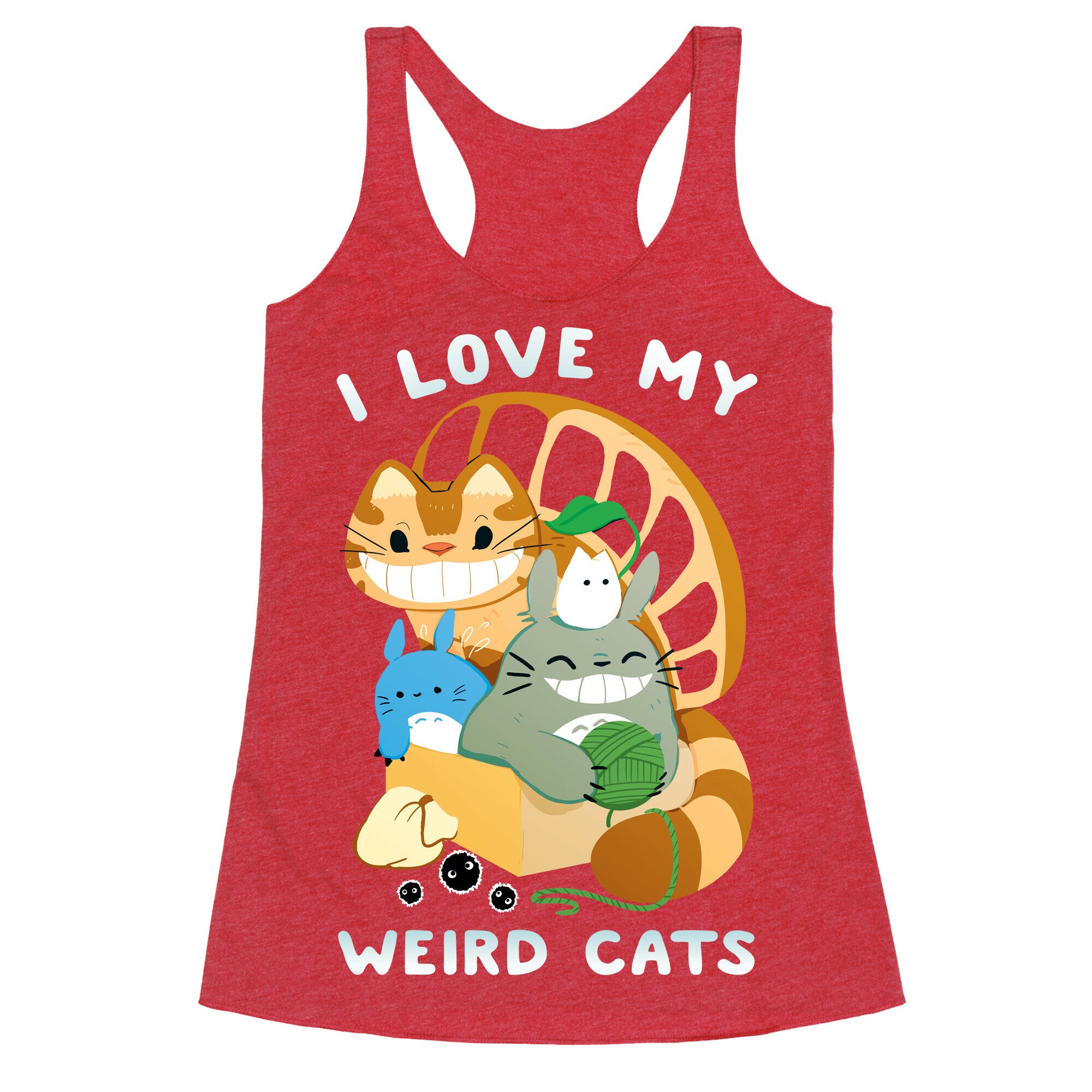 I love my weird cats Racerback Tank