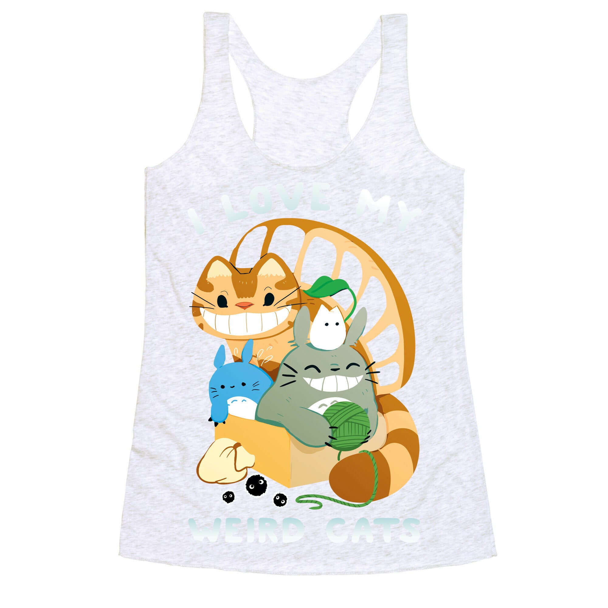 I love my weird cats Racerback Tank