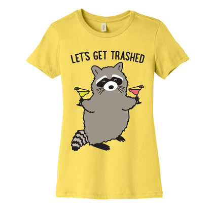 Let's Get Trashed Margarita Raccoon Women's Cotton Tee