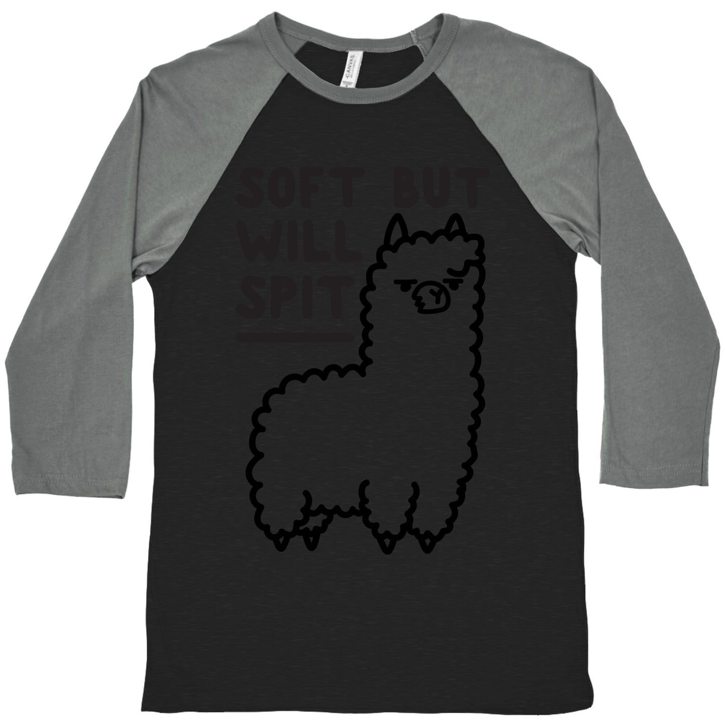 Soft But Will Spit Llama Baseball Tee