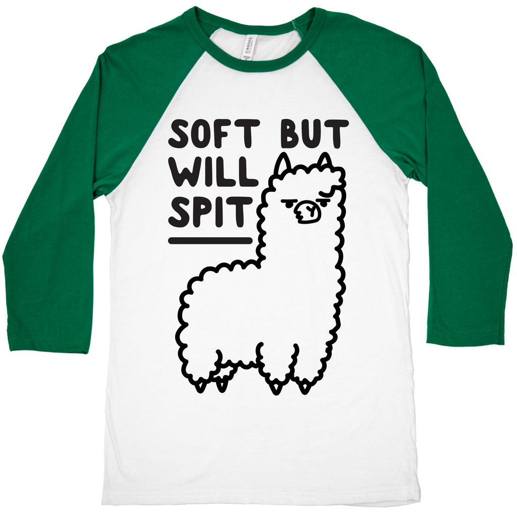 Soft But Will Spit Llama Baseball Tee