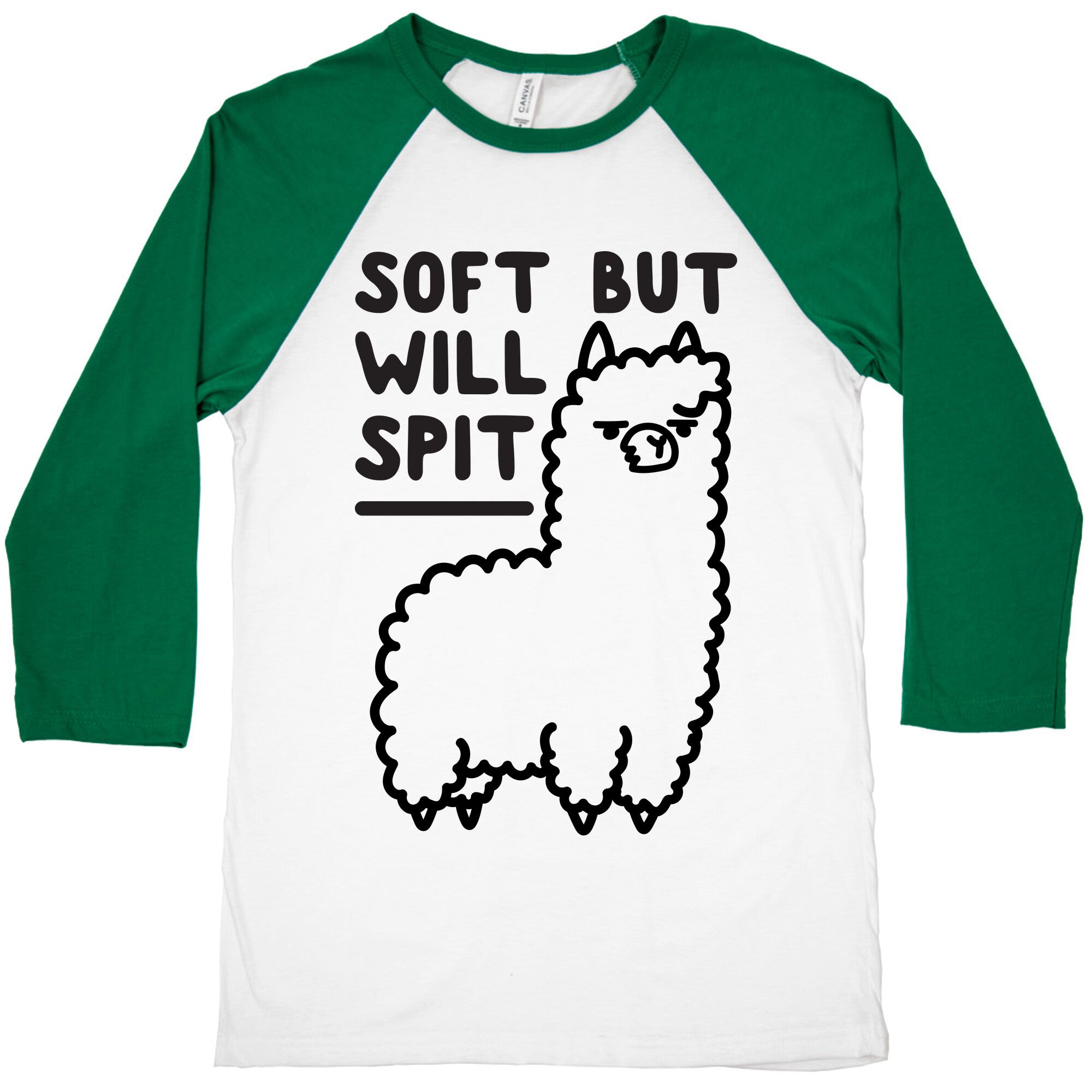 Soft But Will Spit Llama Baseball Tee