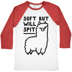 Soft But Will Spit Llama Baseball Tee