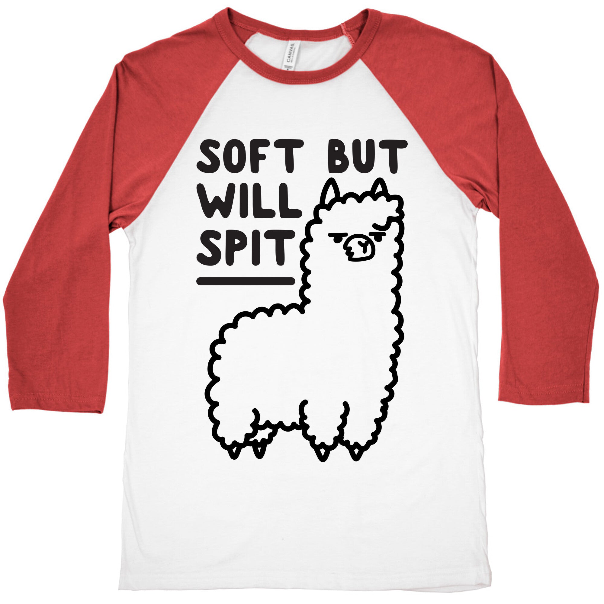Soft But Will Spit Llama Baseball Tee