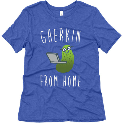 Gherkin From Pickle Parody Home White Print Women's Triblend Tee