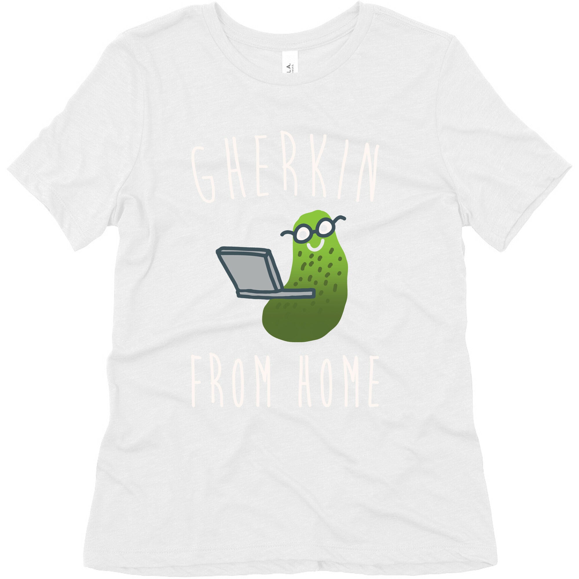 Gherkin From Pickle Parody Home White Print Women's Triblend Tee