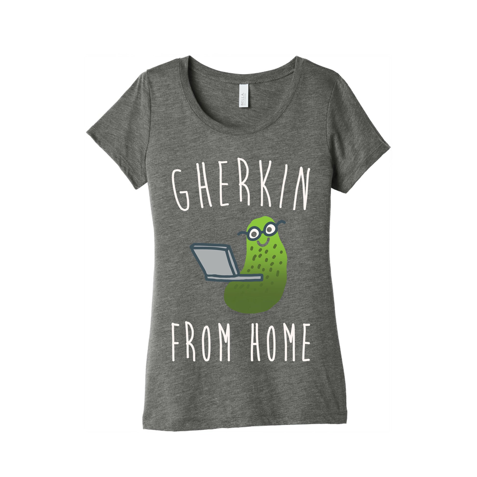 Gherkin From Pickle Parody Home White Print Women's Triblend Tee