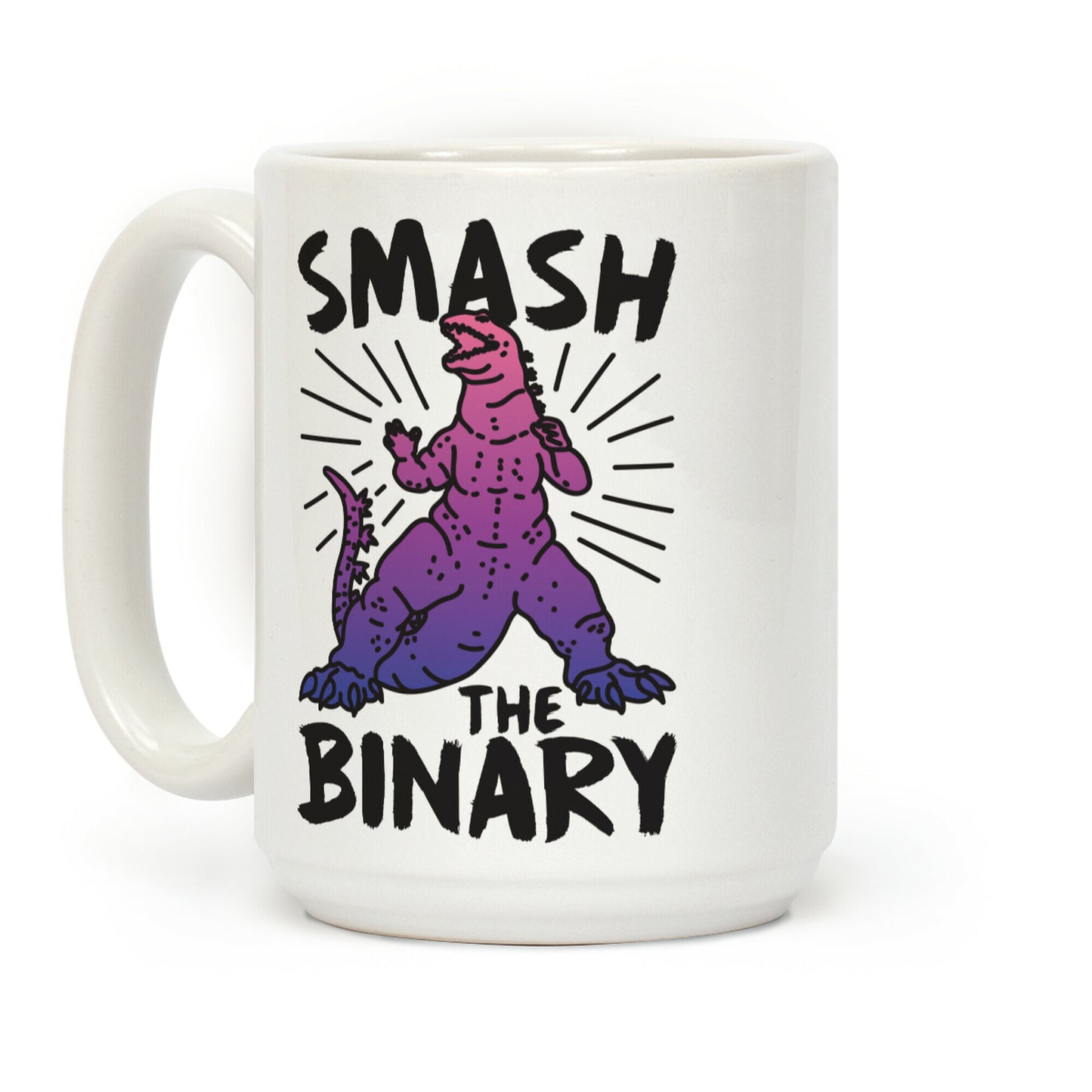 Smash The Binary Genderfluid Kaiju Coffee Mug