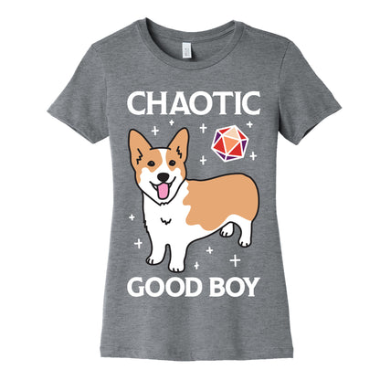 Chaotic Good Boy Corgi Women's Cotton Tee