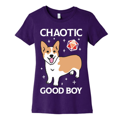 Chaotic Good Boy Corgi Women's Cotton Tee