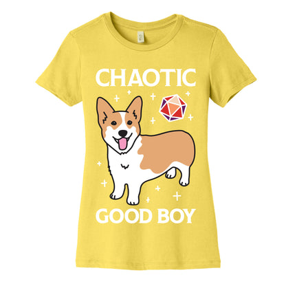 Chaotic Good Boy Corgi Women's Cotton Tee