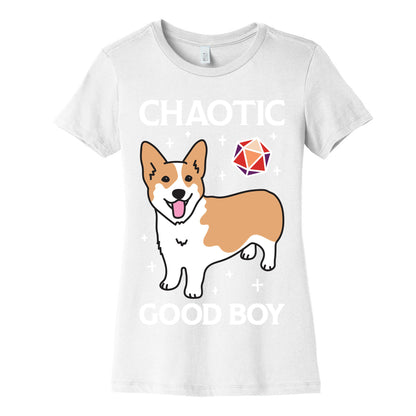 Chaotic Good Boy Corgi Women's Cotton Tee