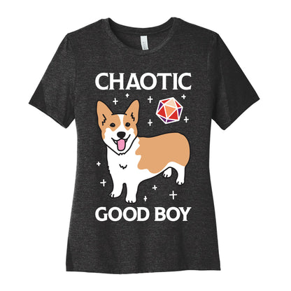 Chaotic Good Boy Corgi Women's Cotton Tee