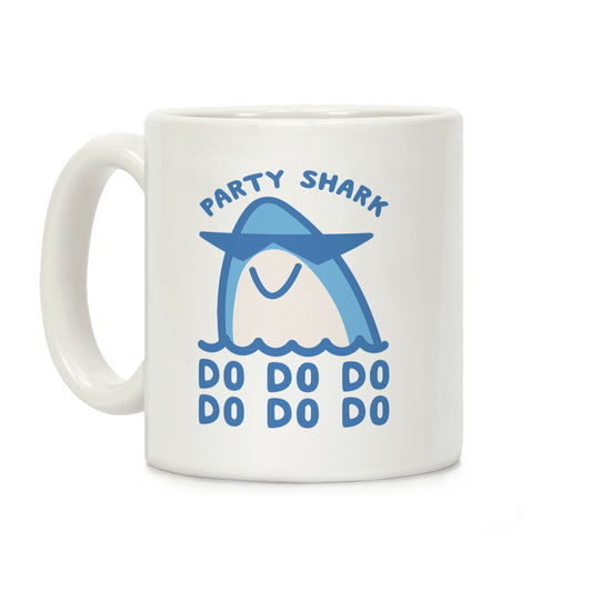 Party Shark Parody White Print Coffee Mug