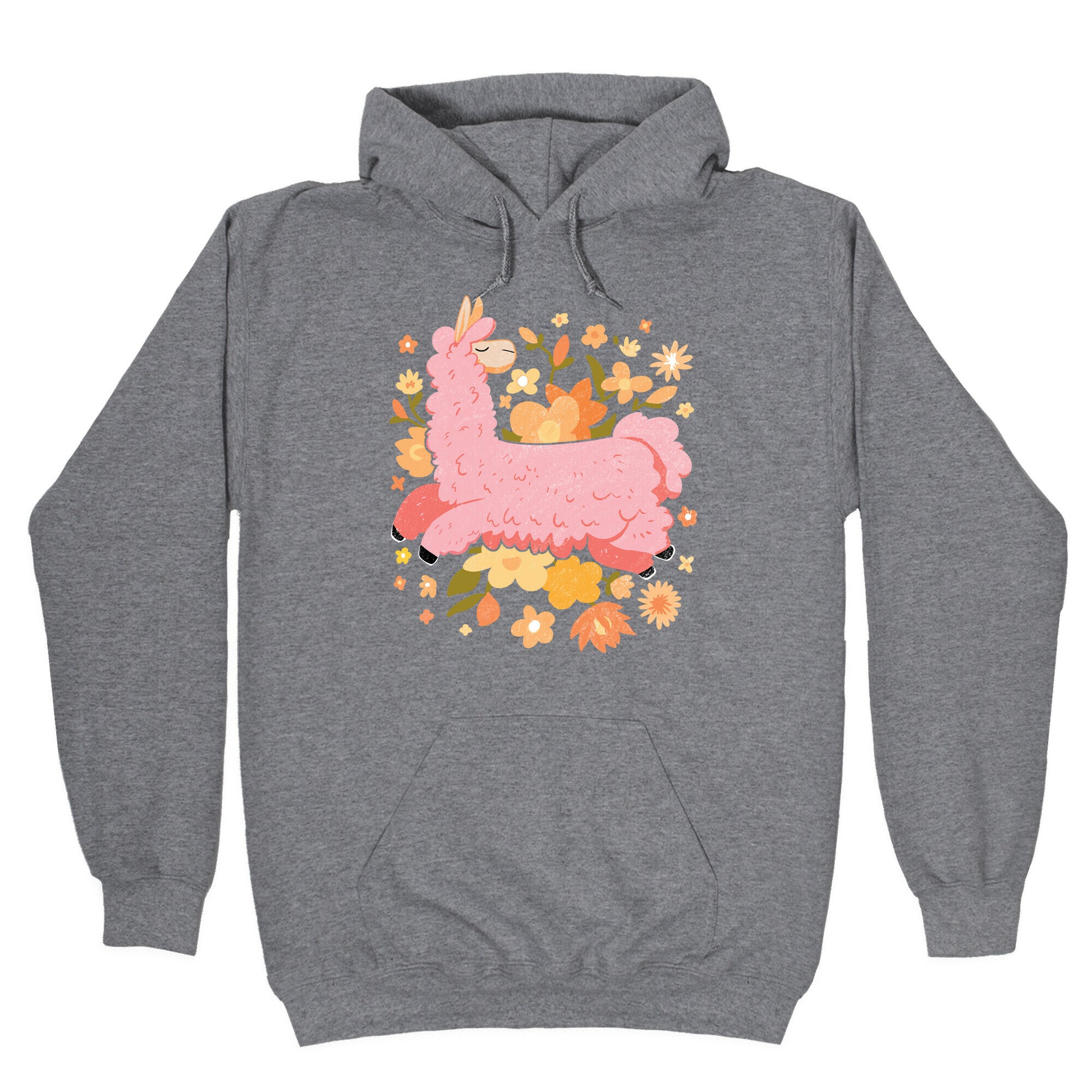 Llama Among Flowers Hoodie