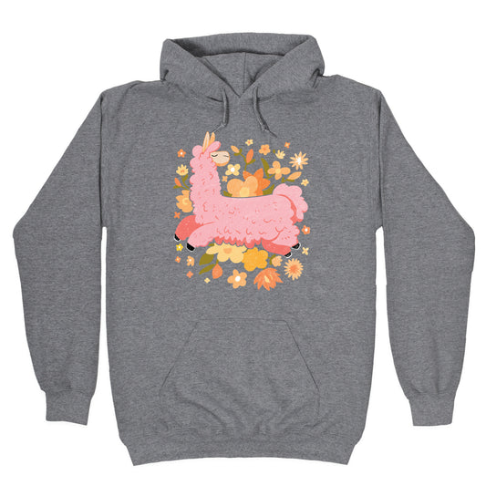 Llama Among Flowers Hoodie