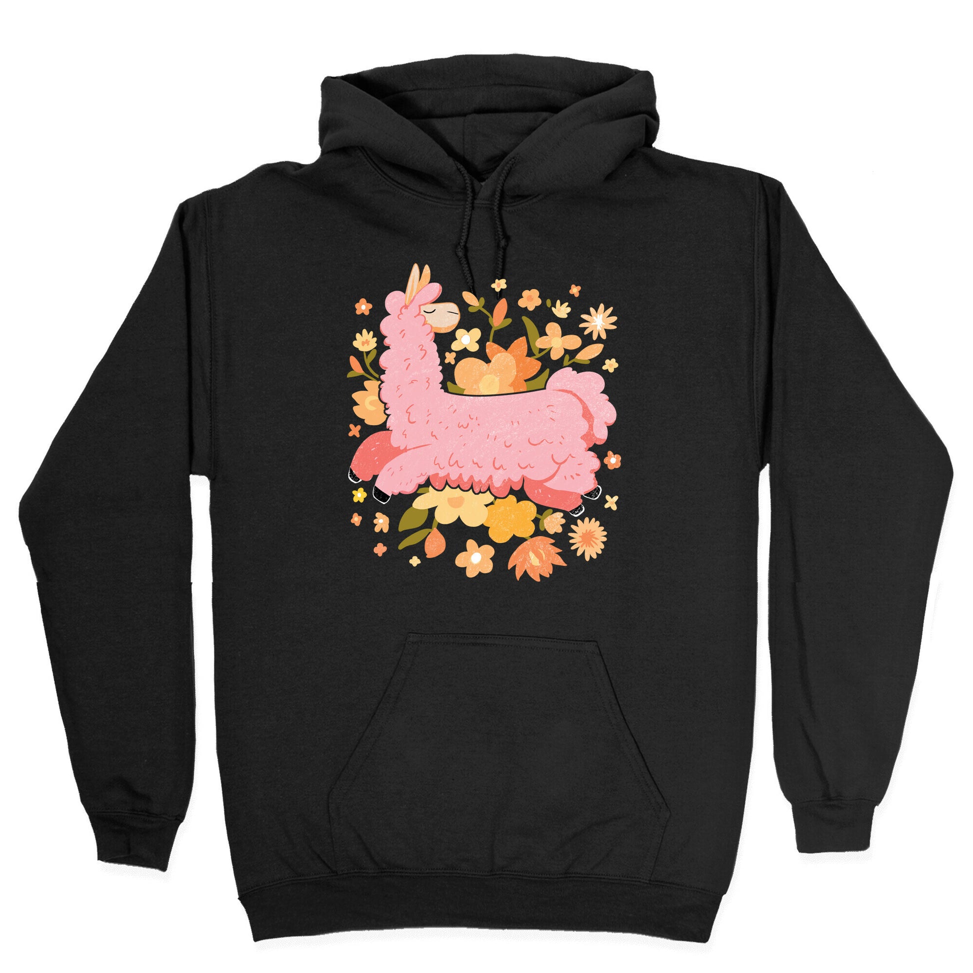 Llama Among Flowers Hoodie