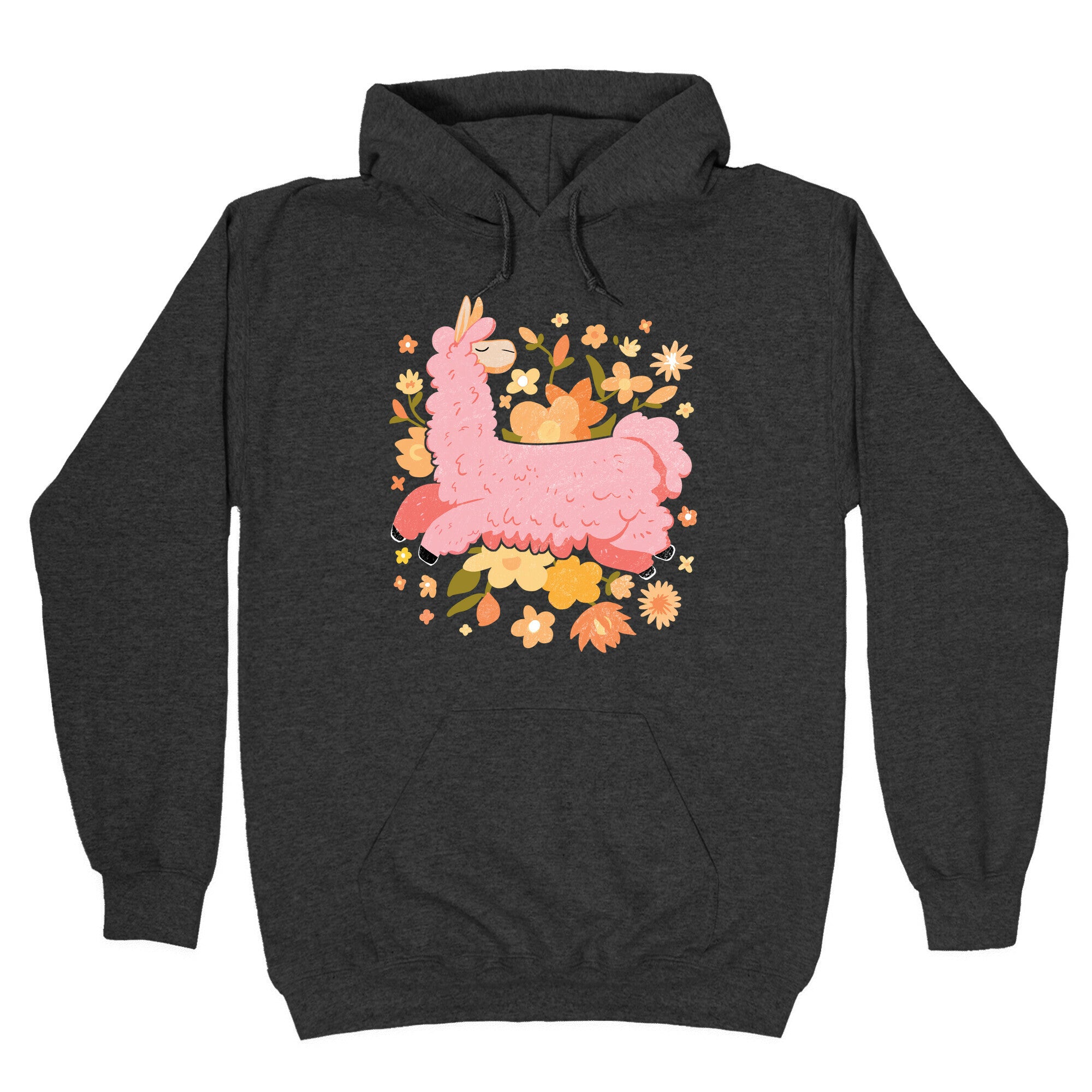 Llama Among Flowers Hoodie