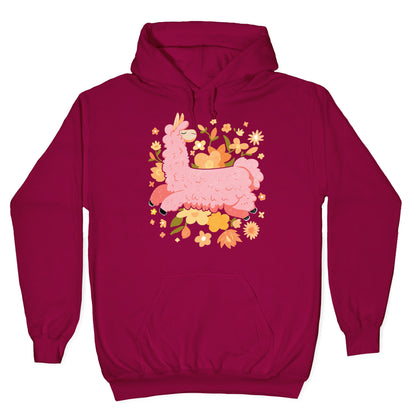 Llama Among Flowers Hoodie