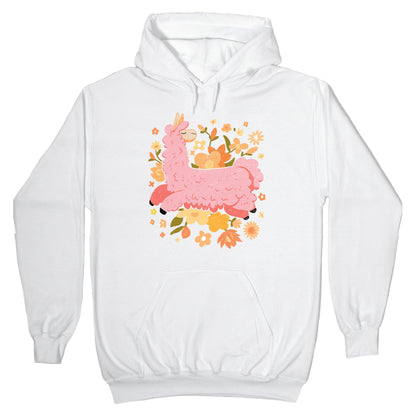 Llama Among Flowers Hoodie