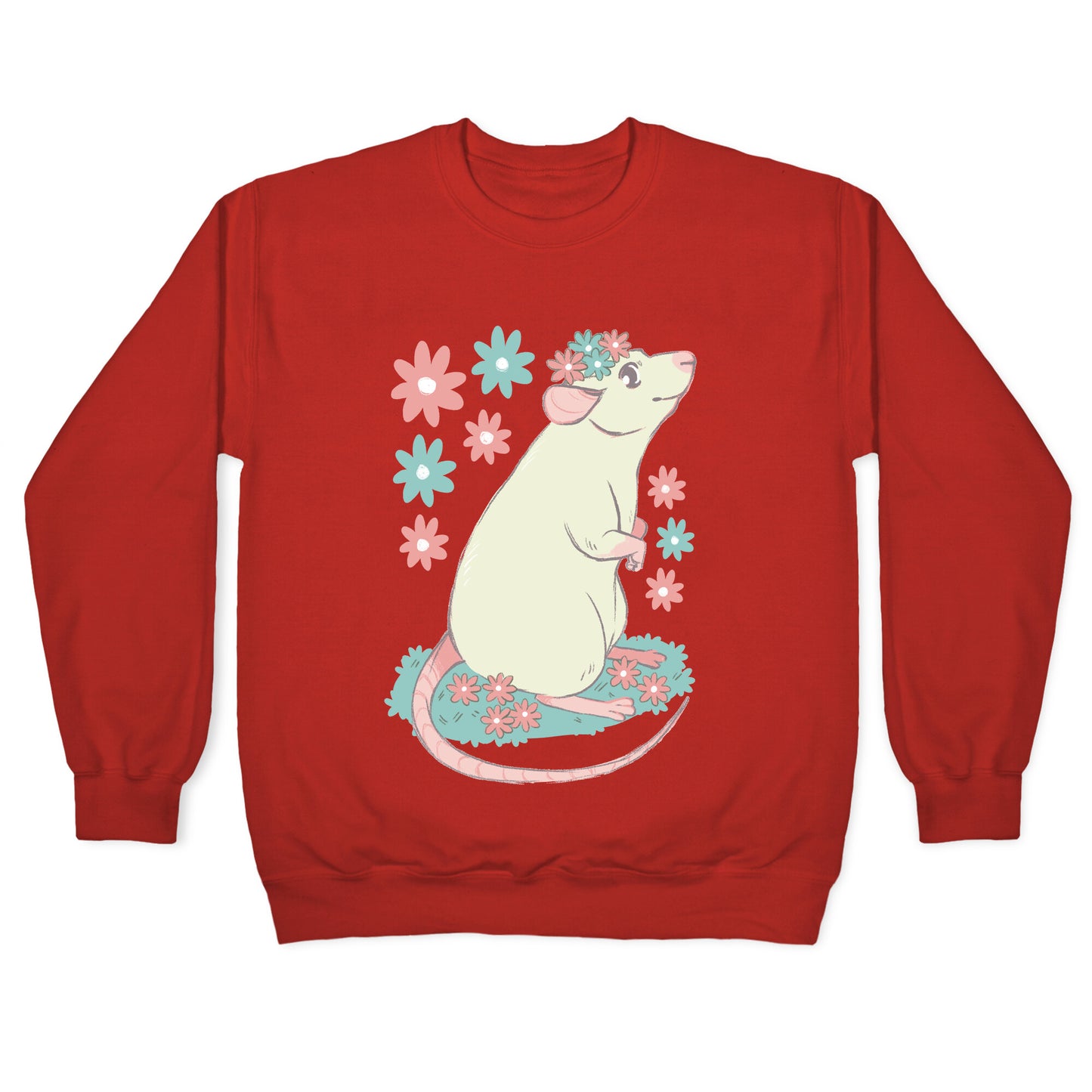 Soft Pastel Rat Crewneck Sweatshirt