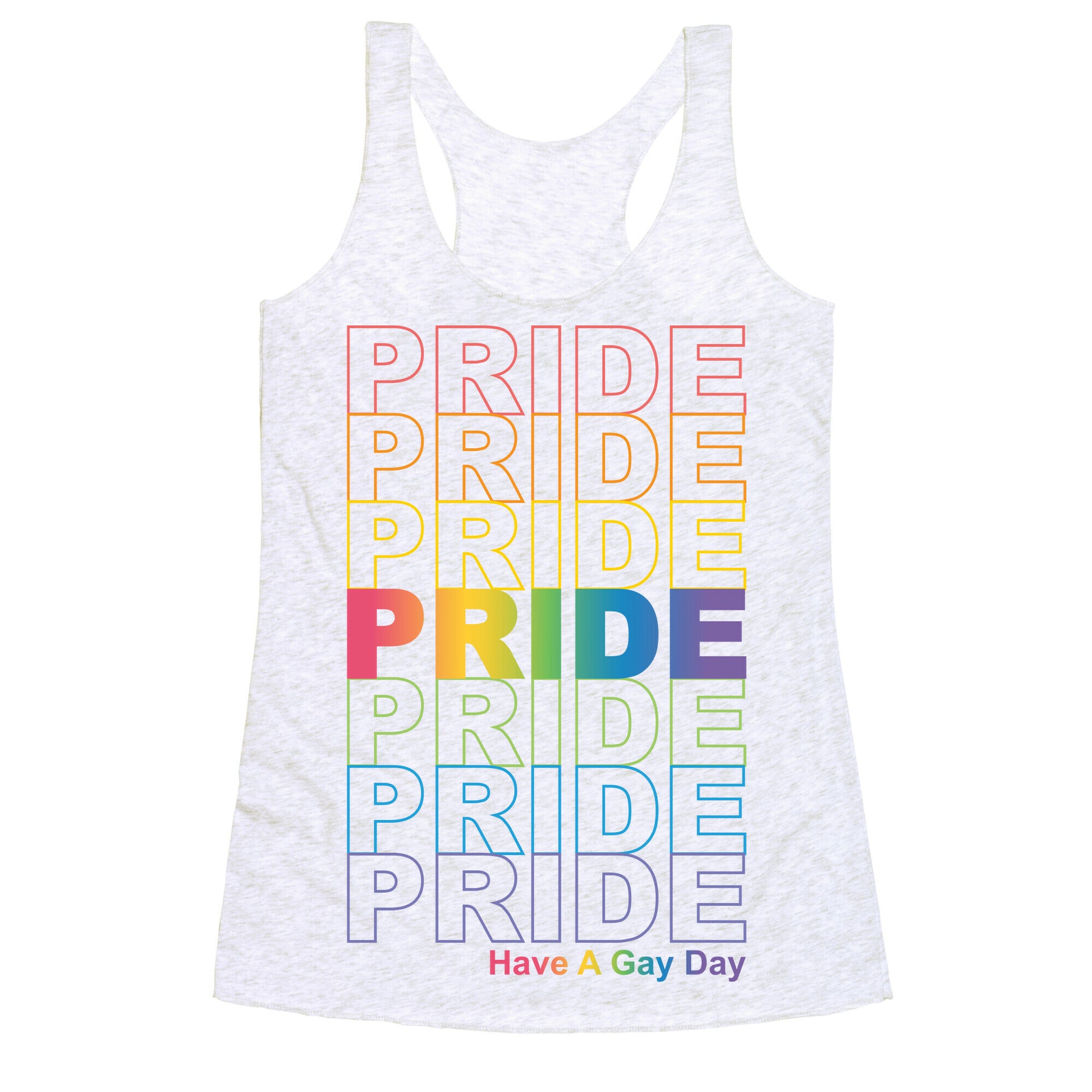 Pride Thank You Bag Parody Racerback Tank