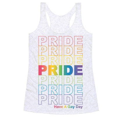 Pride Thank You Bag Parody Racerback Tank
