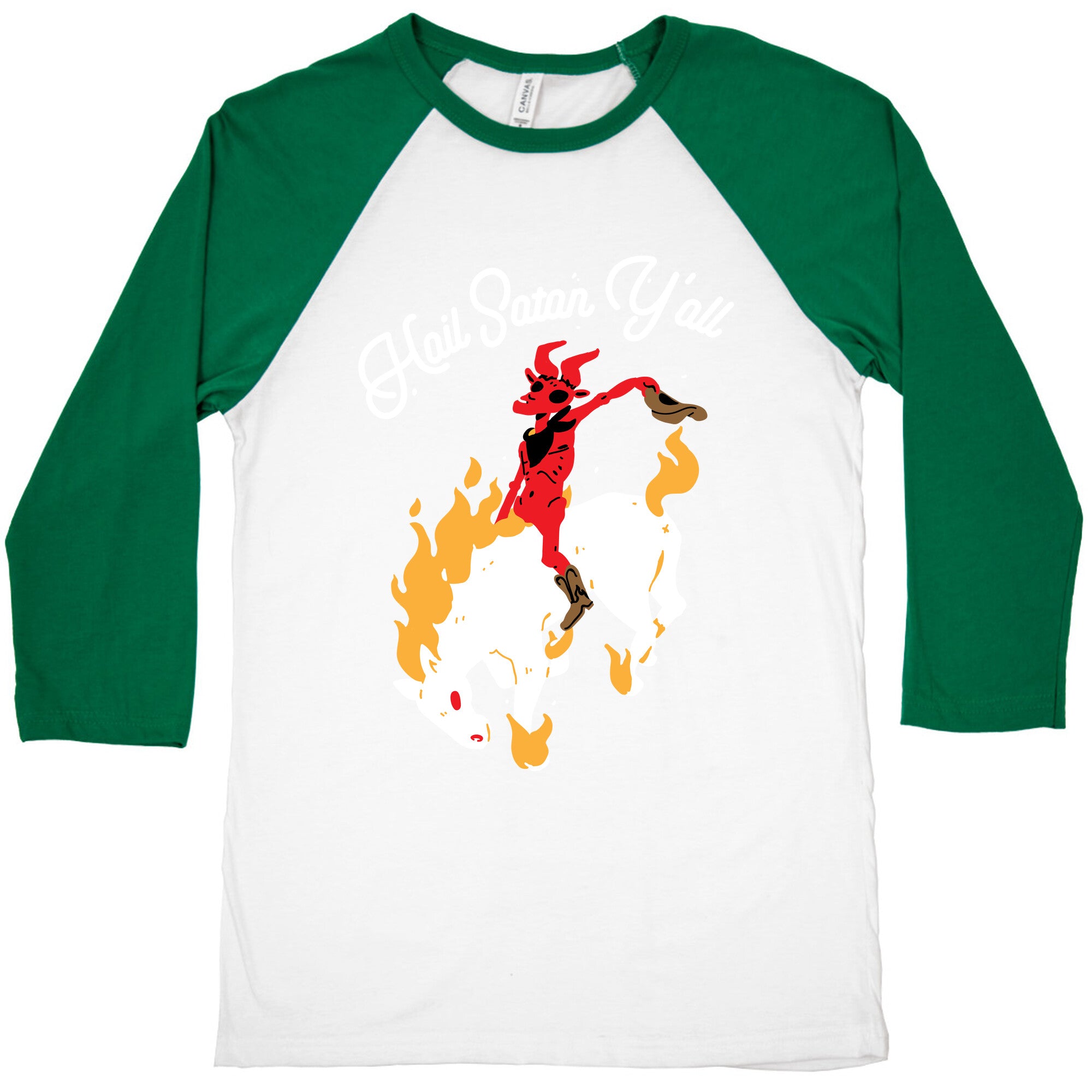 Hail Satan Y'all Baseball Tee