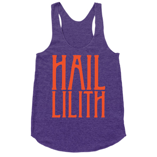 Hail Lilith White Parody Print Racerback Tank