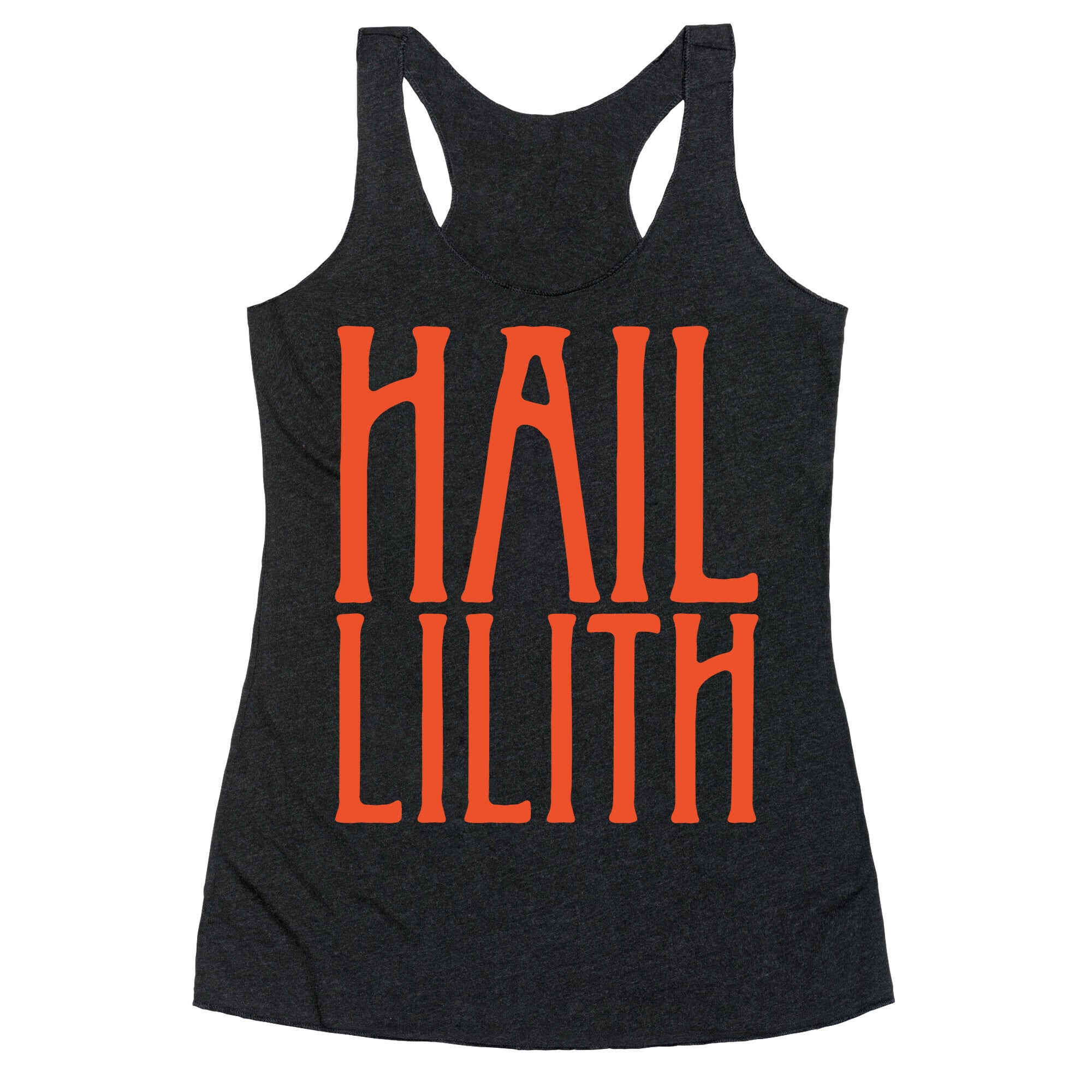 Hail Lilith White Parody Print Racerback Tank