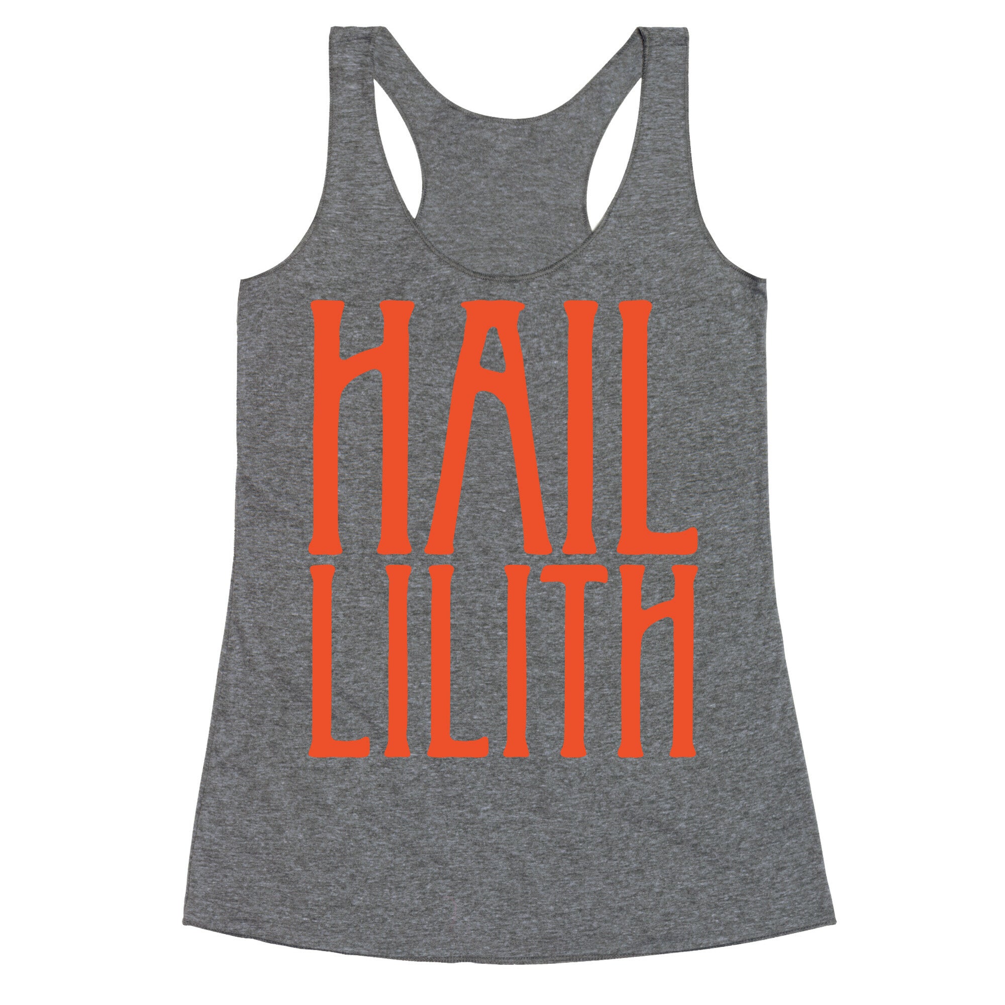 Hail Lilith White Parody Print Racerback Tank