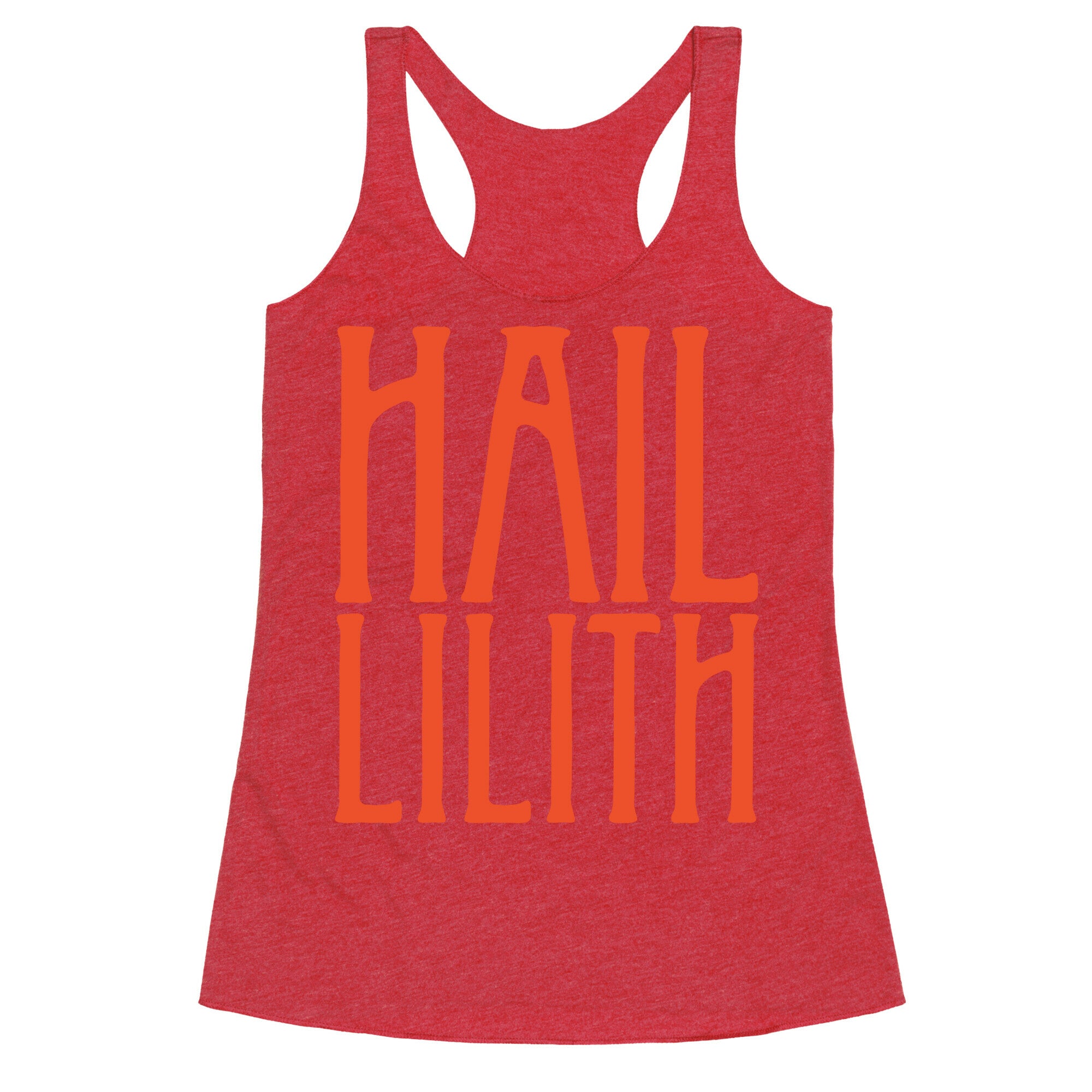Hail Lilith White Parody Print Racerback Tank