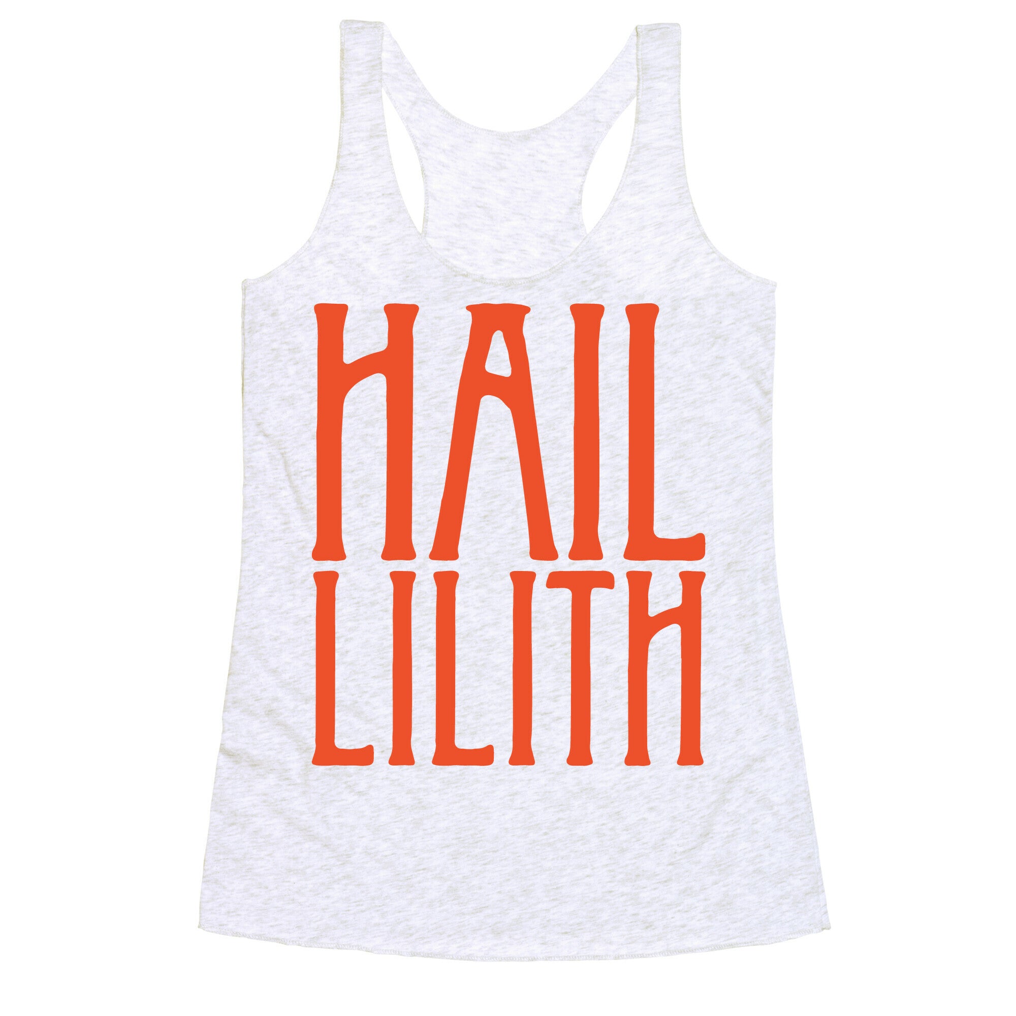 Hail Lilith White Parody Print Racerback Tank