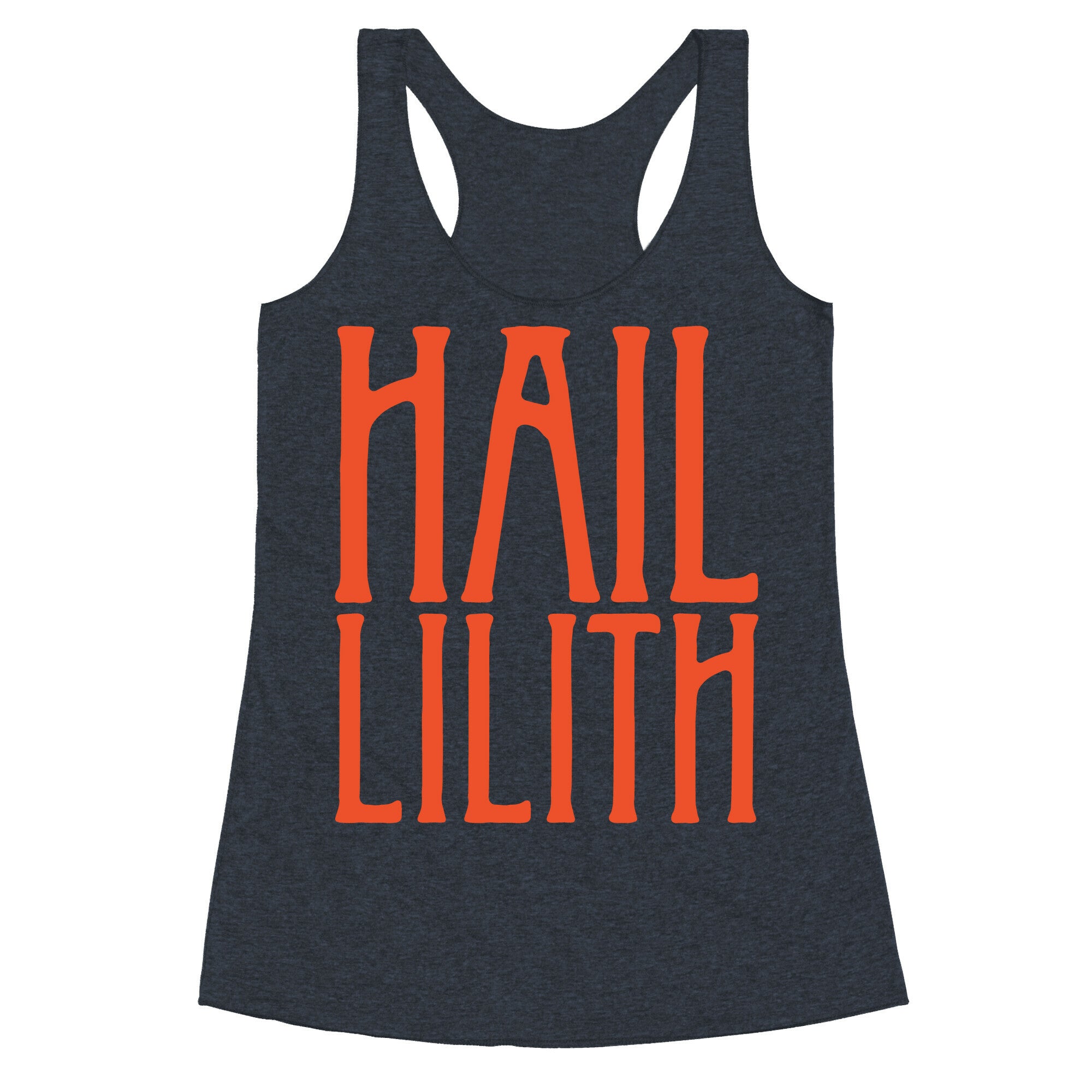 Hail Lilith White Parody Print Racerback Tank