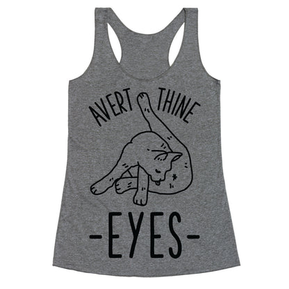 Avert Thine Eyes Cat Licking Butthole Racerback Tank
