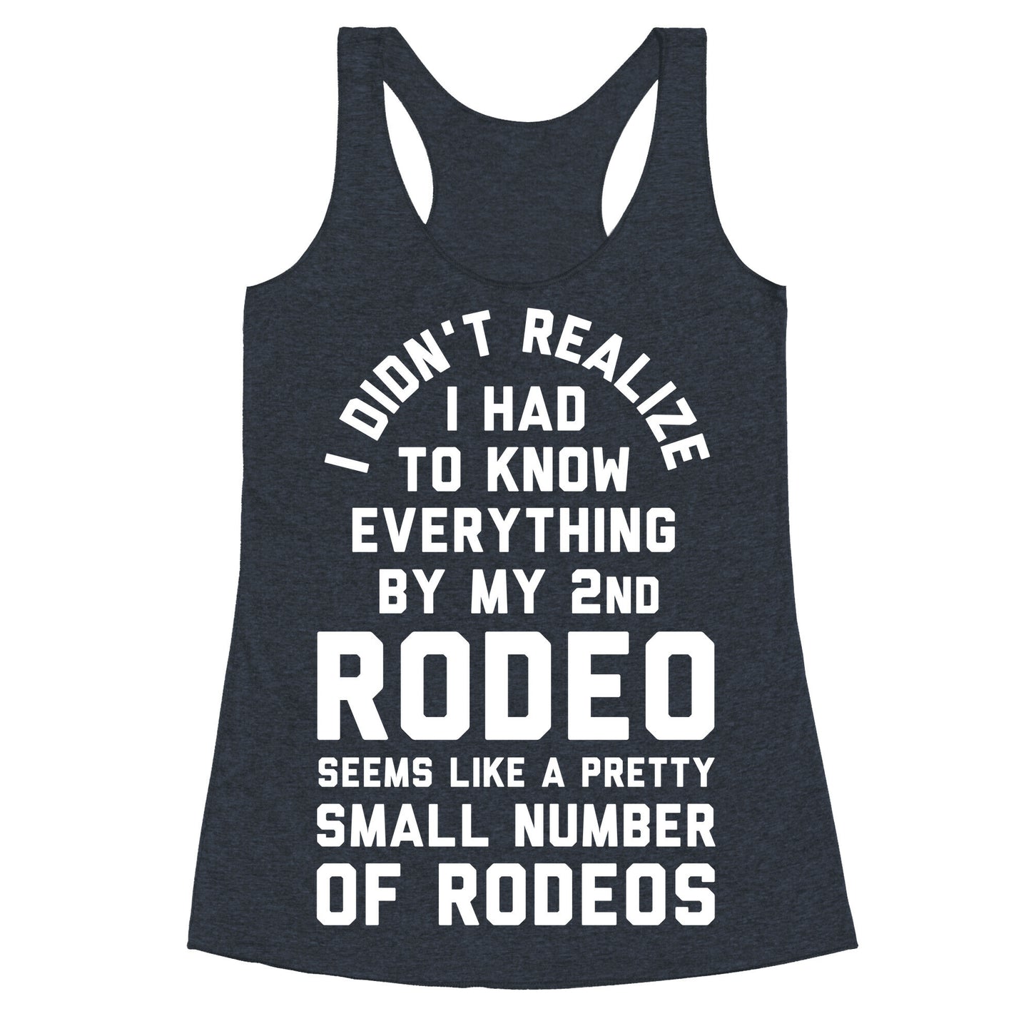 I Didn't Realize I Had to Know Everything By My Second Rodeo Racerback Tank