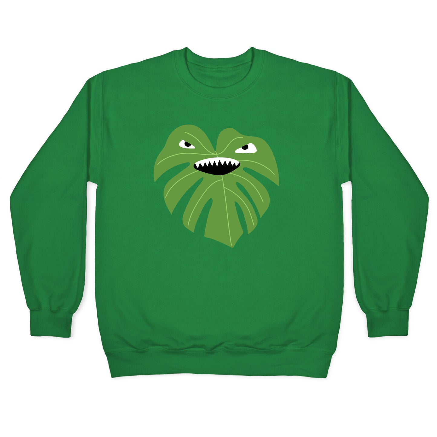 Monstera Leaf Monster Crewneck Sweatshirt