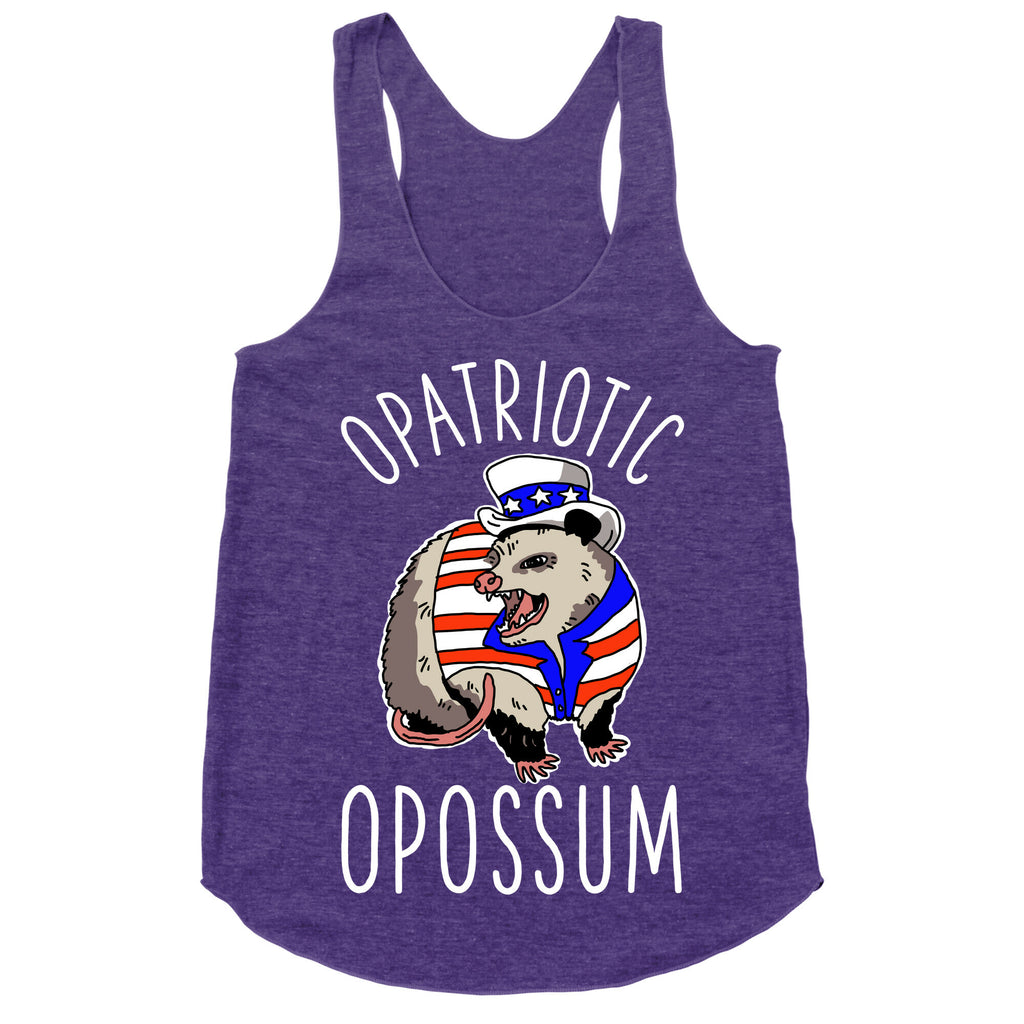 Opatriotic Opossum Racerback Tank