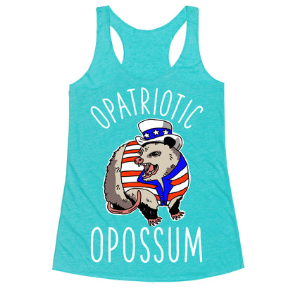 Opatriotic Opossum Racerback Tank