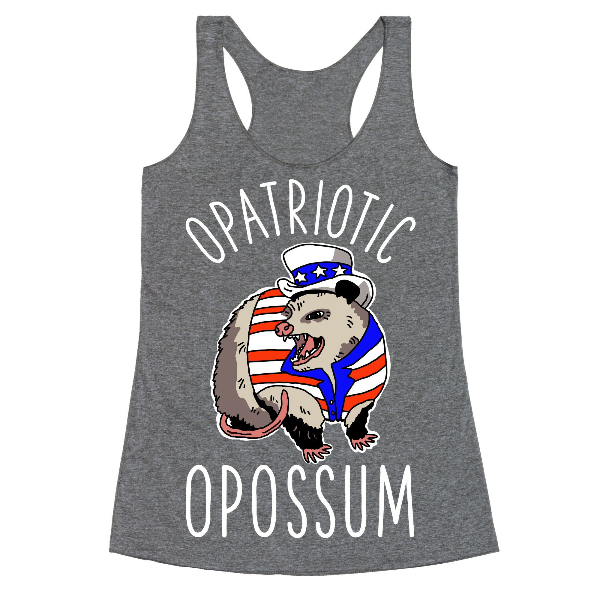 Opatriotic Opossum Racerback Tank